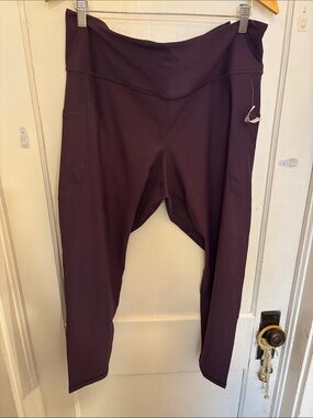 Old Navy Plum Active High-Rise Leggings with Side Pocket